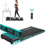 Retourdeal - TibaGoods Loopband Inklapbaar - 1 t/m 6 km/h - 120kg belastbaar gewicht - Hardloopband voor thuis - Walking pad - Hometrainer - Hellingsfunctie 6% - Treadmill - Wandelband - Sport - Hardlopen - Voor onder het bureau