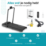 Retourdeal - TibaGoods Loopband Inklapbaar - 1 t/m 8 km/h - Hardloopband - Walking pad - Hometrainer - Wandelband voor thuis - Treadmill - Sport - Hardlopen - 130kg