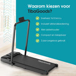 Retourdeal - TibaGoods Loopband Inklapbaar - 1 t/m 8 km/h - Hardloopband - Walking pad - Hometrainer - Wandelband voor thuis - Treadmill - Sport - Hardlopen - 130kg