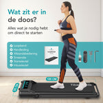 Retourdeal - TibaGoods Loopband Inklapbaar - 1 t/m 6 km/h - 120kg belastbaar gewicht - Hardloopband voor thuis - Walking pad - Hometrainer - Hellingsfunctie 6% - Treadmill - Wandelband - Sport - Hardlopen - Voor onder het bureau
