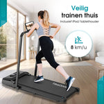 Retourdeal - TibaGoods Loopband Inklapbaar - 1 t/m 8 km/h - Hardloopband - Walking pad - Hometrainer - Wandelband voor thuis - Treadmill - Sport - Hardlopen - 130kg