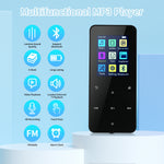 RaviSoll MP3/MP4 Speler - Bluetooth - 24 Uur Batterijduur - SD kaart tot 64GB - Shuffle/Repeat - Incl. oordopjes - Lichtgewicht - Dictafoon - Zwart