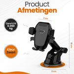 RaviSoll Telefoonhouder Auto – 3-in-1 Bevestiging – Dashboard, Raam & Luchtrooster – 360° Draaibaar – Sterke Zuignap – Universeel (5,5-9 cm) – Schokbestendig