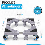 RaviSoll Wasmachine Verhoger Verstelbaar | Anti-Vibratie met Remwieltjes | RVS Frame, Max. 68x68cm