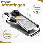 RaviSoll Mandoline Groentesnijder RVS | Verstelbaar 1-9mm met Julienne | Antislip & Snijhulp