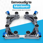 RaviSoll Wasmachine Verhoger Verstelbaar | Anti-Vibratie met Remwieltjes | RVS Frame, Max. 68x68cm