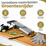 RaviSoll Mandoline Groentesnijder RVS | Verstelbaar 1-9mm met Julienne | Antislip & Snijhulp