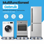 RaviSoll Wasmachine Verhoger Verstelbaar | Anti-Vibratie met Remwieltjes | RVS Frame, Max. 68x68cm