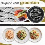 RaviSoll Mandoline Groentesnijder RVS | Verstelbaar 1-9mm met Julienne | Antislip & Snijhulp