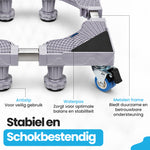 RaviSoll Wasmachine Verhoger Verstelbaar | Anti-Vibratie met Remwieltjes | RVS Frame, Max. 68x68cm