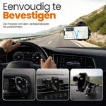 RaviSoll Telefoonhouder Auto – 3-in-1 Bevestiging – Dashboard, Raam & Luchtrooster – 360° Draaibaar – Sterke Zuignap – Universeel (5,5-9 cm) – Schokbestendig