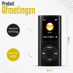Retourdeal - RaviSoll Bluetooth MP3/MP4 Speler 32GB | 16 Uur Batterij, FM Radio & Recorder | 90g