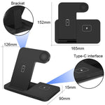 RaviSoll 3-in-1 Draadloze Oplader 15W | Oplaadstation voor Apple Watch, Smartphone & Oordopjes